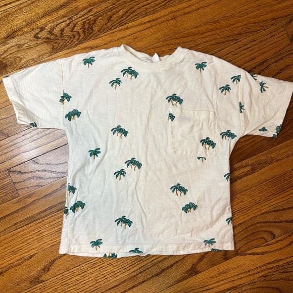 Kids Zara Palm Tree Pocket Tee, size; 4T - Picture 2 of 5
